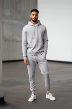 Trendyol Gray Melange Oversize/Wide Cut Hooded Basic Tracksuit Set