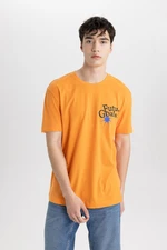 DEFACTO Regular Fit Crew Neck Back Printed Short Sleeve T-Shirt