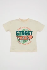 DEFACTO Baby Boy Crew Neck Printed Short Sleeve T-Shirt