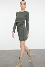 Trendyol Khaki Fitted Flexible Mini Knitted Dress