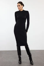 Trendyol Black Midi Knitwear Corset Detail Soft Texture Dress