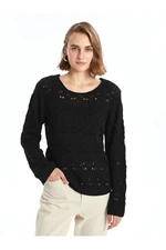 LC Waikiki Crew Neck Openwork Long Sleeve Women's Knitwear Sweater