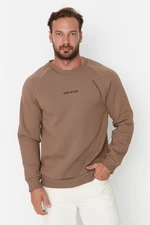 Trendyol Mink Regular/Normal Cut Raglan Sleeve Text Printed Sweatshirt