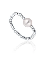 JwL Luxury Pearls Minimalistický strieborný prsteň s pravou sladkovodnou perlou JL0790