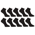 10PACK Nedeto low bamboo black socks