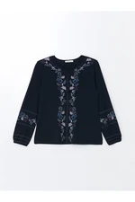 LC Waikiki LCW Lace-Up Collar Print Long Sleeve Women's Blouse