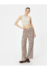 Koton Wide Leg Trousers High Waist Ethnic Patterned Comfortable Fit Elastic Waist