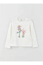 LC Waikiki Crew Neck Printed Long Sleeve Girls' T-Shirt