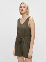 Khaki Short Jumpsuit with Ties Pieces Neora - Women