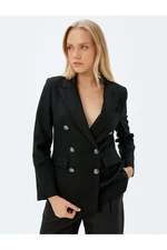 Koton Double Breasted Blazer Jacket with Flap Pocket Detail Regular Fit