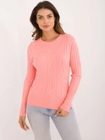 Classic orange sweater with a round neckline