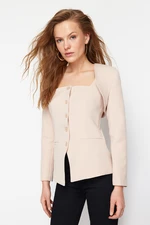 Trendyol Beige Bolero Detailed Woven Blazer Jacket