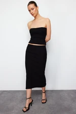 Trendyol Black Midi Knitwear Premium Yarn/ Special Yarn Skirt