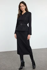 Trendyol Black Belted Woven Jacket