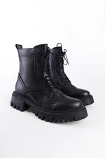 Capone Outfitters Trak Sole Lace-Up Side Zipper Women's Boots