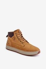 Lace-up men's ankle boots Big Star Hi-Poly System Camel