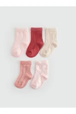 LC Waikiki 5-Piece Patterned Baby Girl Socks