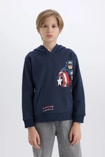 DEFACTO Oversized Marvel Hooded Kangaroo Pocket Sweatshirt