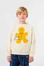 Dětská bavlněná mikina Bobo Choses Gingerbread béžová barva, s potiskem, 224FC003