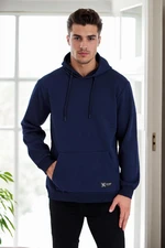 34605 Dewberry Kangaroo Pocket Hoody Mens Sweatshirt-NAVY