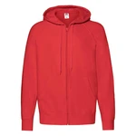 Czerwona bluza męska z kapturem Lightweight Zip Thru Hooded Sweat Fruit of the Loom