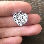 8PCS DIY Charm Crystal Rhinestone Heart Charms Valentine Hearts Pendant for Bracelet Necklaces Earrings bookmarks zipper pulls