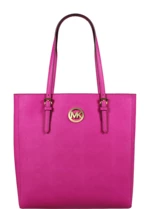 Ružová kožená kabelka Michael Kors NS Tote Fuschia