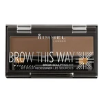 Rimmel London Brow This Way 2,4 g set a paletka na obočie pre ženy 002 Medium Brown