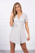 Spotted dress ecru