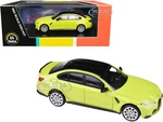 BMW M3 (G80) Sao Paulo Yellow with Black Top 1/64 Diecast Model Car by Paragon Models