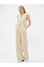 Koton Crop Vest Linen Blend