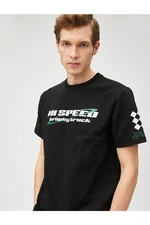 Koton Printed T-Shirt Racing Themed Crew Neck Short Sleeve Cotton