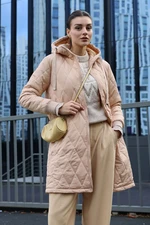 Bigdart 5138 Quilted Long Puffer Jacket - Beige