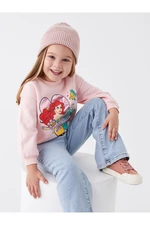 LC Waikiki Crew Neck Long Sleeve Disney Printed Sweatshirt for Baby Girl