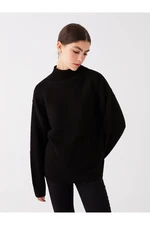 LC Waikiki Half Turtleneck Women's Knitwear Sweater with Straight Long Sleeves Oversize