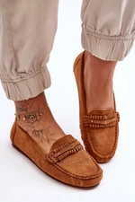 Women's Suede Moccasins Camel Clorie