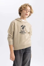 DEFACTO Boy Printed Hooded Thick Sweatshirt