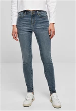 Dámské Skinny Jeans se středním pasem - modré