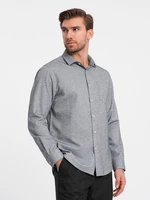 Ombre Men's shirt with pocket REGULAR FIT - grey melange