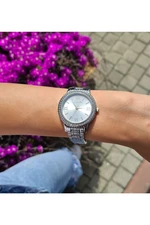 Polo Air Stoned Roman Numeral Women's Wristwatch Silver Color