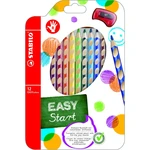 Ergonomické farbičky pre pravákov STABILO EASYcolors 12 ks sada so strúhadlom