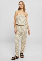 Women's Bandeau viscose jumpsuit with seagrass flower