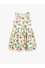 Koton Girl's Flamingo Printed Sleeveless Dress Cotton