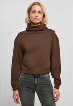 Women's Organic Short High Neck Crew Brown