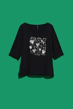 WOMEN'S T-SHIRT L-TS-4030 BLACK