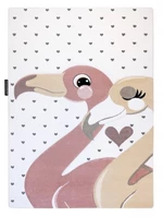 Dětský kusový koberec Petit Flamingos hearts cream-120x170