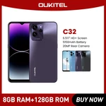 Oukitel C32 4G Dual SIM Smartphone 8GB +128GB 5150mAh Battery Mobile Phone 6.517" 20MP Camera Cell Phone