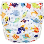 T-TOMI Diaper Swimwear Blue Fish prateľné plienkové plavky 5 - 15 kg 1 ks