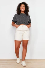 Trendyol Curve Ecru Mom Shorts & Bermuda