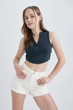 DEFACTO Cool Fitted Ribbed Camisole Washed Pale Effect Undershirt